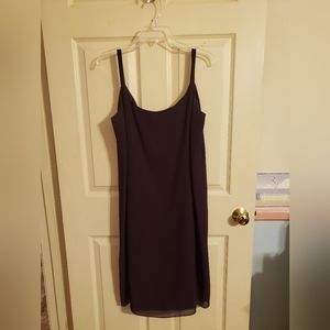 Vintage After Dark deep plum spaghetti strap dress with matching duster size 14